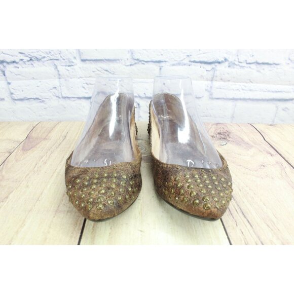 Frye Regina Studded Ballet Flat Brown Size 6 M - Picture 3 of 9